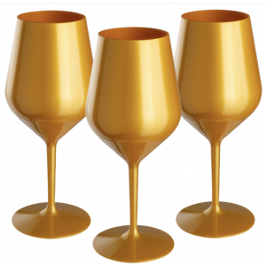 Set 3 pahare Aurii wine cocktail ,  policarbonat, 470 cc , tritan